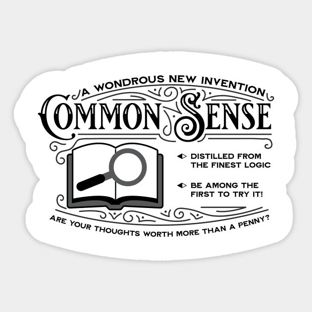 Introducing Common Sense Antique Advertisement Sticker by TeeMagnet